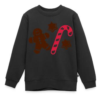 Lebkuchen - Kinder Premium Organic Sweatshirt - Schwarz - Vorne - AI Model Kid Female (0cm)