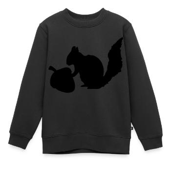 Eichhörnchen Nuss - Kinder Premium Organic Sweatshirt - Schwarz - Vorne - AI Model Kid Female (0cm)
