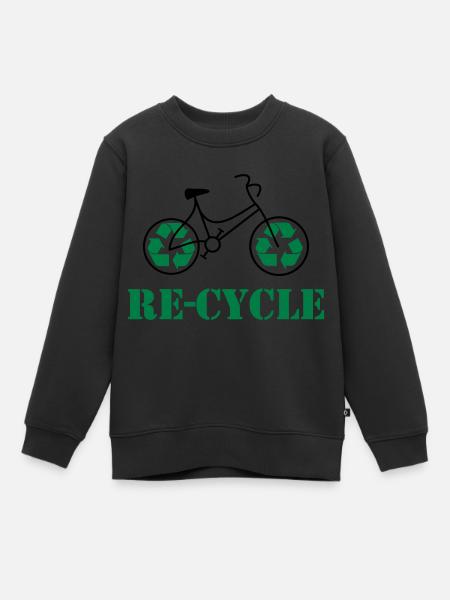 Re cycle - Sweat Premium enfant bio - noir