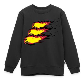 Feuer flamme feuerball agro formation - Kinder Premium Organic Sweatshirt - Schwarz - Vorne - AI Model Kid Female (0cm)