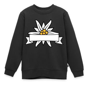 Bannière texte Edelweiss - Sweat Premium enfant bio - noir - Devant - AI Model Kid Female (0cm)