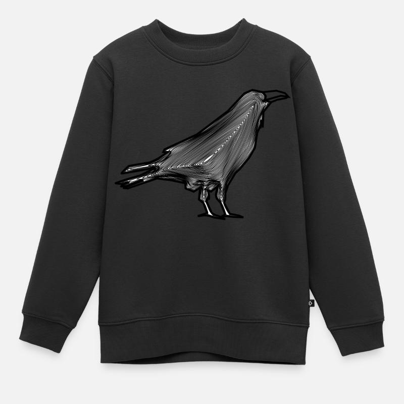 corbeau - Sweat Premium enfant bio - noir