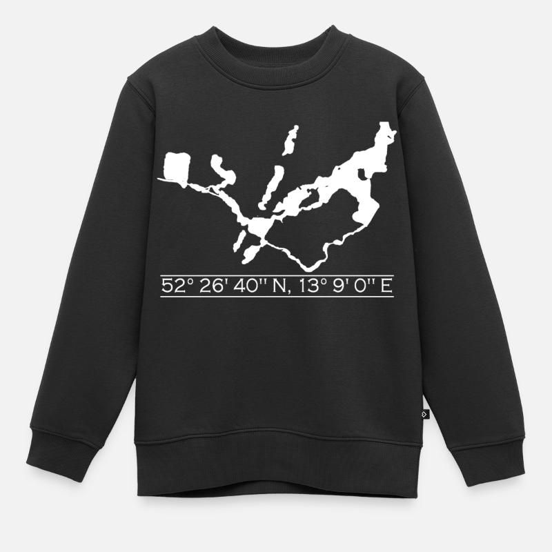 Wannsee | Coordonnées | Blanc II - Sweat Premium enfant bio - noir