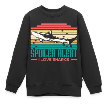 Hai Raubfisch Geschenkidee - Kinder Premium Organic Sweatshirt - Schwarz - Vorne - AI Model Kid Female (0cm)