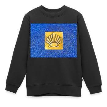Coquille Saint-Jacques Camino de Santiago - Sweat Premium enfant bio - noir - Devant - AI Model Kid Female (0cm)
