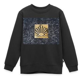 Coquille Saint-Jacques Camino de Santiago - Sweat Premium enfant bio - noir - Devant - AI Model Kid Female (0cm)