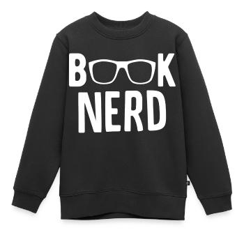 Livre Nerd - Sweat Premium enfant bio - noir - Devant - AI Model Kid Female (0cm)