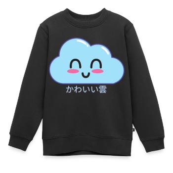 Kawaii Wolken - Kinder Premium Organic Sweatshirt - Schwarz - Vorne - AI Model Kid Female (0cm)