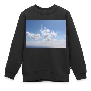 Ehrfürchtig blauer Himmel Wolken Muster - Sommerurlaub - Kinder Premium Organic Sweatshirt - Schwarz - Vorne - AI Model Kid Female (0cm)