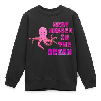 Best hugger in the ocean - Kids Premium Organic Sweatshirt - black - Front - AI Model Kid Female (0cm)