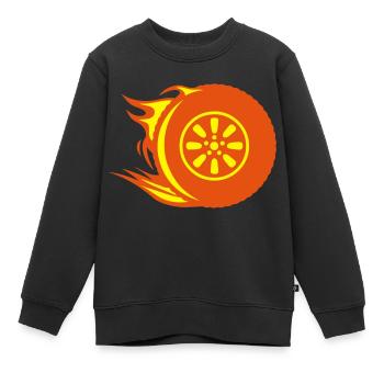 Feuerrad-Reifen - Kinder Premium Organic Sweatshirt - Schwarz - Vorne - AI Model Kid Female (0cm)