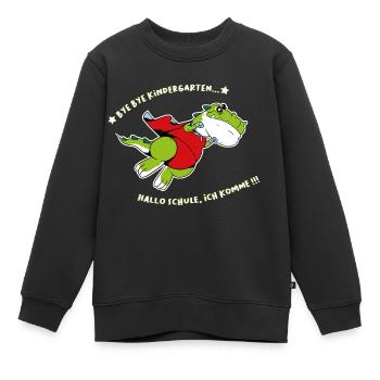 Dino Kindergarten Schule - Kinder Premium Organic Sweatshirt - Schwarz - Vorne - AI Model Kid Female (0cm)