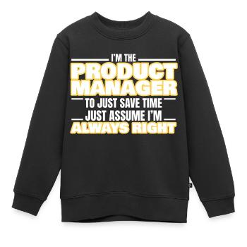 Awesome Product manager - Sweat Premium enfant bio - noir - Devant - AI Model Kid Female (0cm)