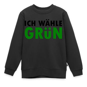 Ich wähle grün - Kinder Premium Organic Sweatshirt - Schwarz - Vorne - AI Model Kid Female (0cm)
