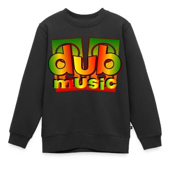 musique dub reggae - Sweat Premium enfant bio - noir - Devant - AI Model Kid Female (0cm)