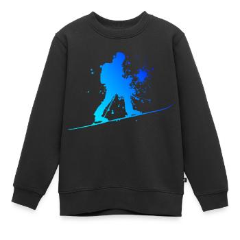 Damen Ski Mountaineering Ski Tour Ski Ski Touring - Kinder Premium Organic Sweatshirt - Schwarz - Vorne - AI Model Kid Female (0cm)