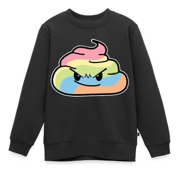 Regenbogen Haufen - Poo grummelige Kacke - Kinder Premium Organic Sweatshirt - Schwarz - Vorne - AI Model Kid Female (0cm)