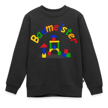 Baustein Meister - Kinder Premium Organic Sweatshirt - Schwarz - Vorne - AI Model Kid Female (0cm)