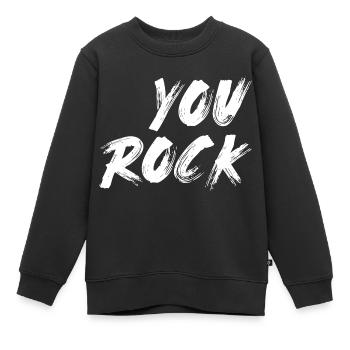 You Rock - Kinder Premium Organic Sweatshirt - Schwarz - Vorne - AI Model Kid Female (0cm)