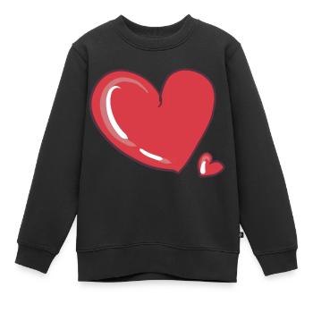 cœur coeur - Sweat Premium enfant bio - noir - Devant - AI Model Kid Female (0cm)