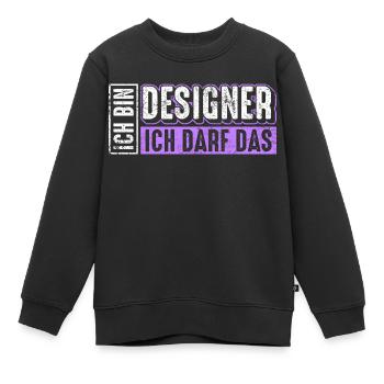 Designer Spruch - Kinder Premium Organic Sweatshirt - Schwarz - Vorne - AI Model Kid Female (0cm)
