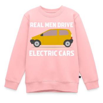 Real Men Drive Electric Cars E-Car Mobility - Kids Premium Organic Sweatshirt - rose - Front - AI Model Kid Female (0cm)