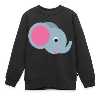 Éléphant - Sweat Premium enfant bio - noir - Devant - AI Model Kid Female (0cm)