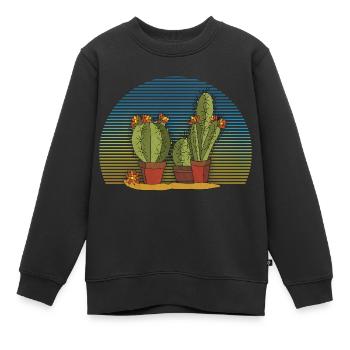 Kakteen - Kinder Premium Organic Sweatshirt - Schwarz - Vorne - AI Model Kid Female (0cm)