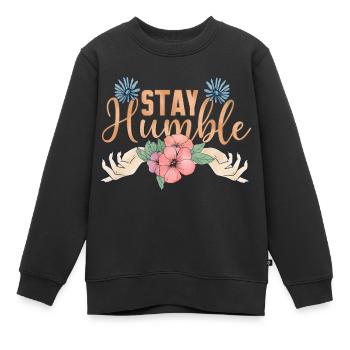 Bescheidenheit Selbstliebe Inspiration - Kinder Premium Organic Sweatshirt - Schwarz - Vorne - AI Model Kid Female (0cm)