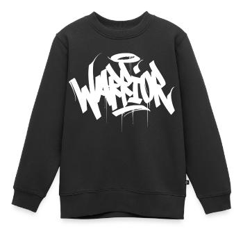 Krieger - Kinder Premium Organic Sweatshirt - Schwarz - Vorne - AI Model Kid Female (0cm)