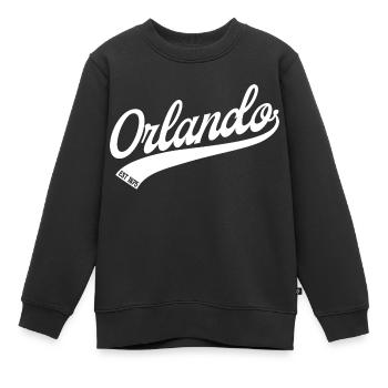 Orlando Floride - Sweat Premium enfant bio - noir - Devant - AI Model Kid Female (0cm)