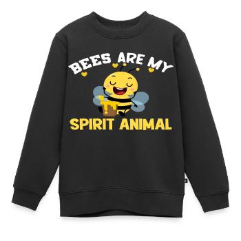 Les abeilles sont mon animal spirituel - Sweat Premium enfant bio - noir - Devant - AI Model Kid Female (0cm)