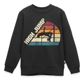 Sauteur en hauteur Athlétisme Saut en hauteur - Sweat Premium enfant bio - noir - Devant - AI Model Kid Female (0cm)