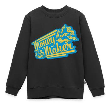 Money Maker Selfmade Dollar - Kinder Premium Organic Sweatshirt - Schwarz - Vorne - AI Model Kid Female (0cm)