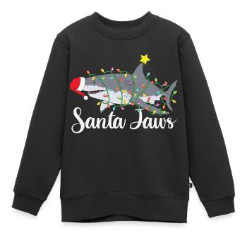 Funny Santa Claus pun Santa Jaws Xmas - Kids Premium Organic Sweatshirt - black - Front - AI Model Kid Female (0cm)