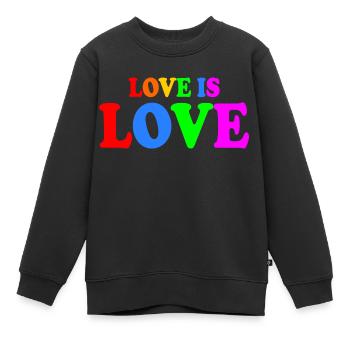 Love is love - Sweat Premium enfant bio - noir - Devant - AI Model Kid Female (0cm)