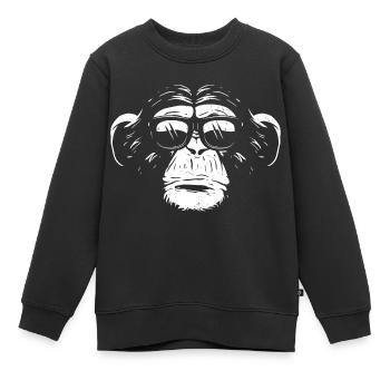 Monkey Affe Urlaub Sonnenbrille Gute Laune Design - Kinder Premium Organic Sweatshirt - Schwarz - Vorne - AI Model Kid Female (0cm)