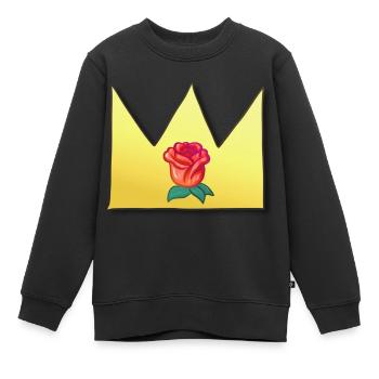 Couronne Cartoon Symbole Forme Rose - Sweat Premium enfant bio - noir - Devant - AI Model Kid Female (0cm)