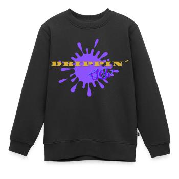 Goutte à goutte - Sweat Premium enfant bio - noir - Devant - AI Model Kid Female (0cm)