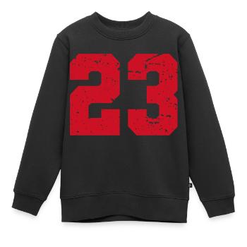 23 nombre 23 ans - Sweat Premium enfant bio - noir - Devant - AI Model Kid Female (0cm)
