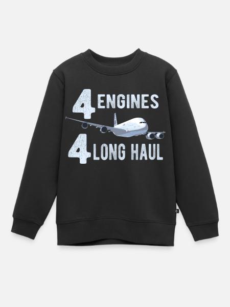 A380 4 Triebwerke - Geschenk Pilot - Kinder Premium Organic Sweatshirt - Schwarz