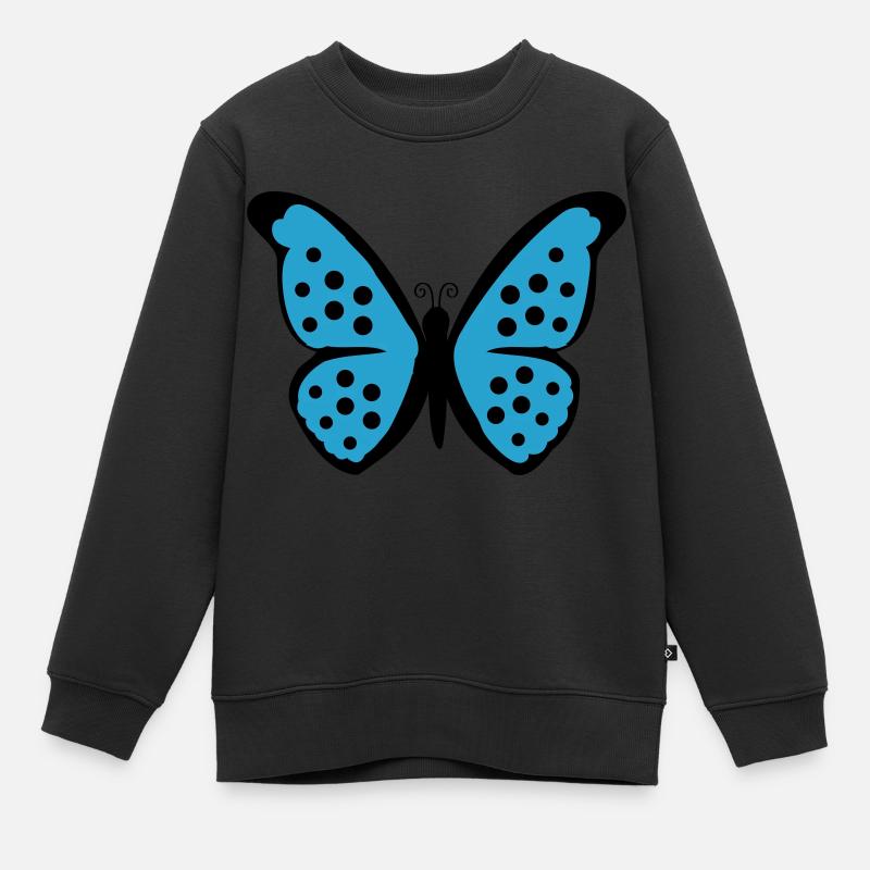 Schmetterling - Kinder Premium Organic Sweatshirt - Schwarz