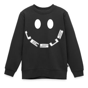 Jésus - Sweat Premium enfant bio - noir - Devant - AI Model Kid Female (0cm)