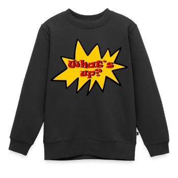 Whats up - Kinder Premium Organic Sweatshirt - Schwarz - Vorne - AI Model Kid Female (0cm)