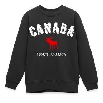 Canada north america - Sweat Premium enfant bio - noir - Devant - AI Model Kid Female (0cm)