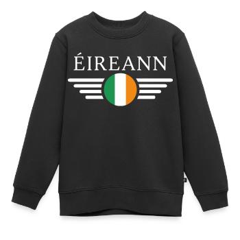 Irlande - Sweat Premium enfant bio - noir - Devant - AI Model Kid Female (0cm)