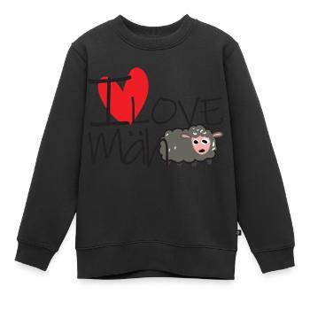 I Love Mäh - Kinder Premium Organic Sweatshirt - Schwarz - Vorne - AI Model Kid Female (0cm)