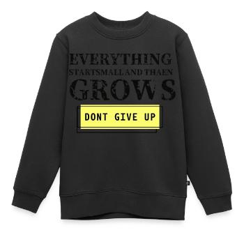 Conception écrite motivationnelle en anglais - Sweat Premium enfant bio - noir - Devant - AI Model Kid Female (0cm)