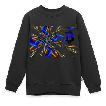 Abstrakt Bitcoin 1 - Kinder Premium Organic Sweatshirt - Schwarz - Vorne - AI Model Kid Female (0cm)