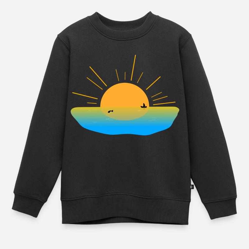 Lever du soleil - Sweat Premium enfant bio - noir